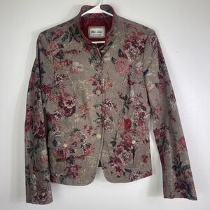 Vintage Womens Blazer Tapestry Floral Jacket 38A Cottagecore English Countryside